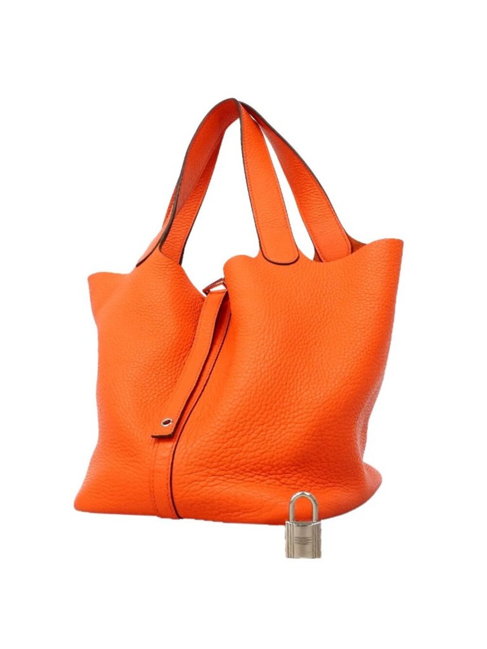 Hermes Handbag Picotin Lock MM Taurillon Clemence Capucines Silver
